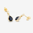 1.65 Carat Genuine Blue Sapphire and White Diamond 10K Yellow Gold Earrings - Earrings - Custom Crafting Alliance, LLC