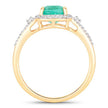 1.65 Carat Genuine Ethiopian Emerald and White Diamond 14K Yellow Gold Ring - Rings - Custom Crafting Alliance, LLC