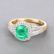 1.65 Carat Genuine Ethiopian Emerald and White Diamond 14K Yellow Gold Ring - Rings - Custom Crafting Alliance, LLC