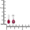1.65 Carat Genuine Ruby and White Diamond 10K White Gold Earrings - Earrings - Custom Crafting Alliance, LLC