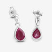 1.65 Carat Genuine Ruby and White Diamond 10K White Gold Earrings - Earrings - Custom Crafting Alliance, LLC
