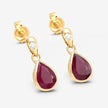 1.65 Carat Genuine Ruby and White Diamond 10K Yellow Gold Earrings - Earrings - Custom Crafting Alliance, LLC