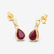 1.65 Carat Genuine Ruby and White Diamond 10K Yellow Gold Earrings - Earrings - Custom Crafting Alliance, LLC