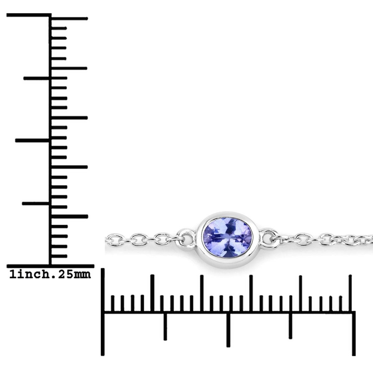 1.65 Carat Genuine Tanzanite .925 Sterling Silver Bracelet - Bracelets - Custom Crafting Alliance, LLC