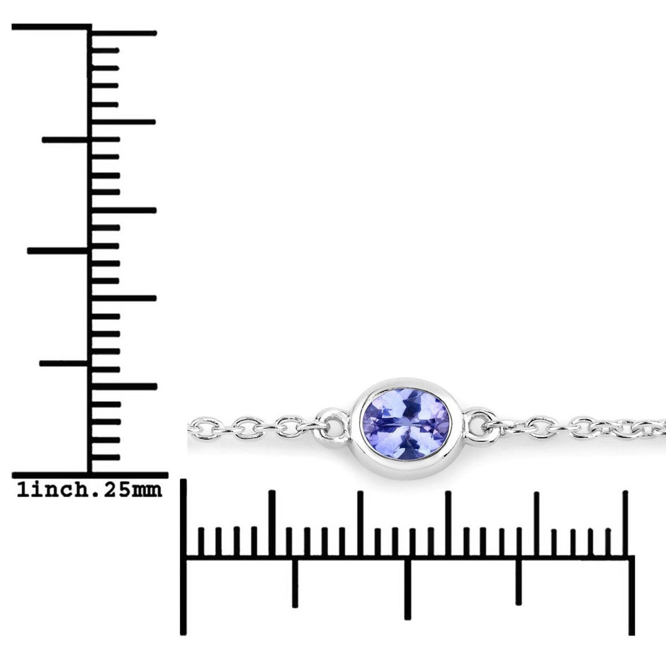 1.65 Carat Genuine Tanzanite .925 Sterling Silver Bracelet - Bracelets - Custom Crafting Alliance, LLC