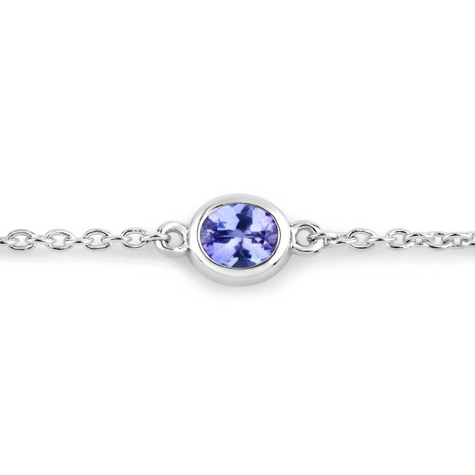 1.65 Carat Genuine Tanzanite .925 Sterling Silver Bracelet - Bracelets - Custom Crafting Alliance, LLC
