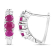 1.66 Carat Genuine Ruby and White Topaz .925 Sterling Silver Earrings - Earrings - Custom Crafting Alliance, LLC
