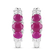 1.66 Carat Genuine Ruby and White Topaz .925 Sterling Silver Earrings - Earrings - Custom Crafting Alliance, LLC