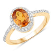 1.66 Carat Genuine Spessartite Garnet and White Diamond 14K Yellow Gold Ring - Rings - Custom Crafting Alliance, LLC