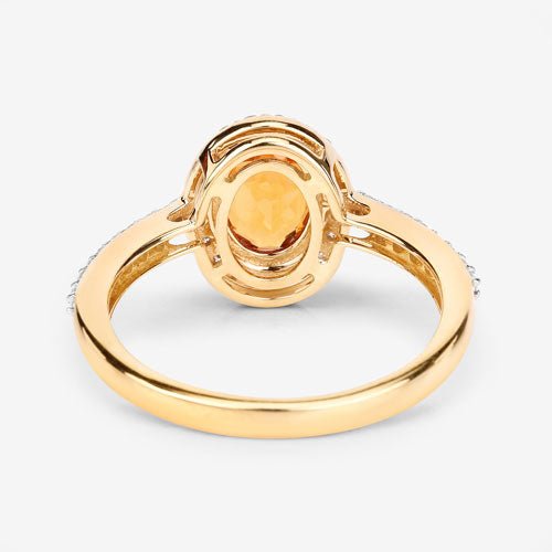 1.66 Carat Genuine Spessartite Garnet and White Diamond 14K Yellow Gold Ring - Rings - Custom Crafting Alliance, LLC