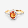 1.66 Carat Genuine Spessartite Garnet and White Diamond 14K Yellow Gold Ring - Rings - Custom Crafting Alliance, LLC