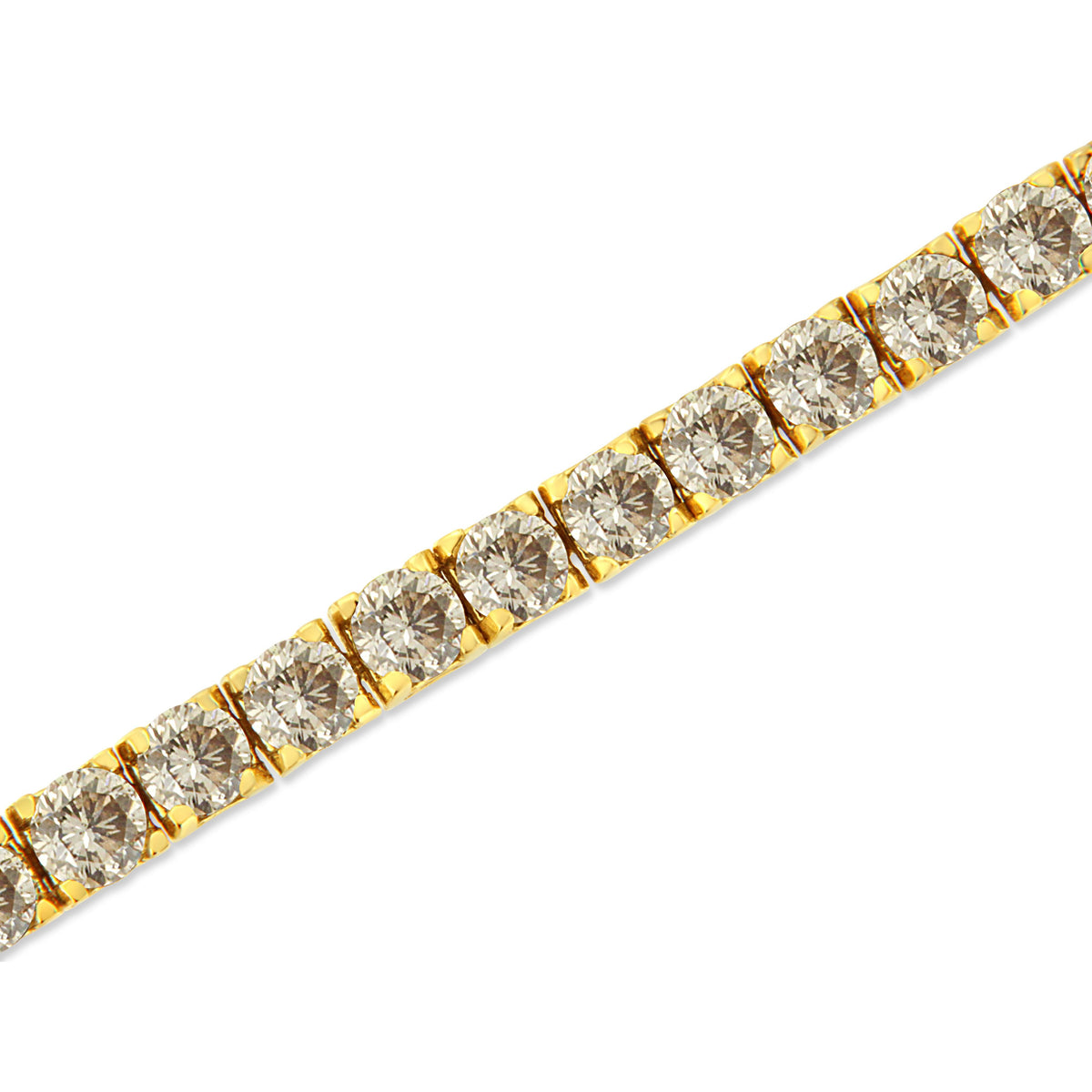 14K Yellow Gold Plated .925 Sterling Silver 8.0 Cttw Diamond Classic Link Tennis Bracelet (K-L Color, I2-I3 Clarity) - 7-1/4