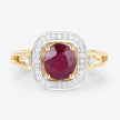1.67 Carat Genuine Ruby and White Diamond 14K Yellow Gold Ring - Rings - Custom Crafting Alliance, LLC