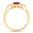 1.67 Carat Genuine Ruby and White Diamond 14K Yellow Gold Ring - Rings - Custom Crafting Alliance, LLC