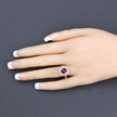 1.67 Carat Genuine Ruby and White Diamond 14K Yellow Gold Ring - Rings - Custom Crafting Alliance, LLC