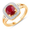 1.67 Carat Genuine Ruby and White Diamond 14K Yellow Gold Ring - Rings - Custom Crafting Alliance, LLC