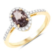 1.68 Carat Genuine Brownish Pink Sapphire and White Diamond 14K Yellow Gold Ring - Rings - Custom Crafting Alliance, LLC