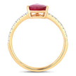 1.68 Carat Genuine Ruby and White Diamond 14K Yellow Gold Ring - Rings - Custom Crafting Alliance, LLC
