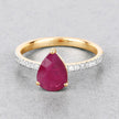 1.68 Carat Genuine Ruby and White Diamond 14K Yellow Gold Ring - Rings - Custom Crafting Alliance, LLC