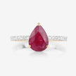 1.68 Carat Genuine Ruby and White Diamond 14K Yellow Gold Ring - Rings - Custom Crafting Alliance, LLC