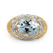 14K Yellow Gold Plated 5.27 Carat Genuine Blue Topaz & White Topaz .925 Sterling Silver Ring