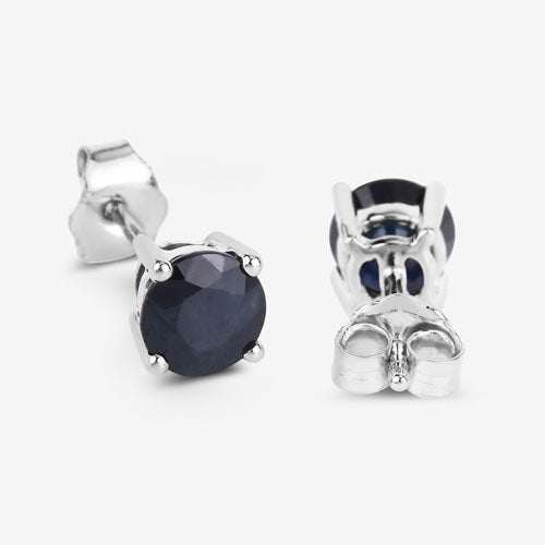 1.70 Carat Genuine Blue Sapphire 10K White Gold Earrings - Earrings - Custom Crafting Alliance, LLC