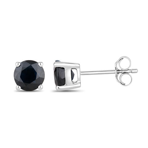 1.70 Carat Genuine Blue Sapphire 10K White Gold Earrings - Earrings - Custom Crafting Alliance, LLC