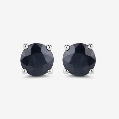 1.70 Carat Genuine Blue Sapphire 10K White Gold Earrings - Earrings - Custom Crafting Alliance, LLC