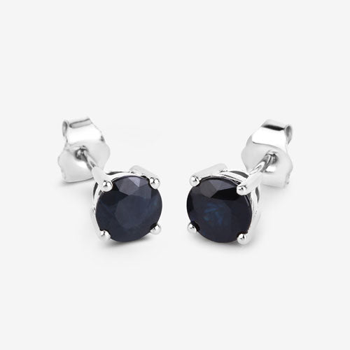 1.70 Carat Genuine Blue Sapphire 10K White Gold Earrings - Earrings - Custom Crafting Alliance, LLC