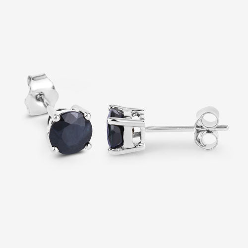 1.70 Carat Genuine Blue Sapphire 10K White Gold Earrings - Earrings - Custom Crafting Alliance, LLC