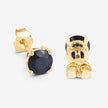 1.70 Carat Genuine Blue Sapphire 10K Yellow Gold Earrings - Earrings - Custom Crafting Alliance, LLC