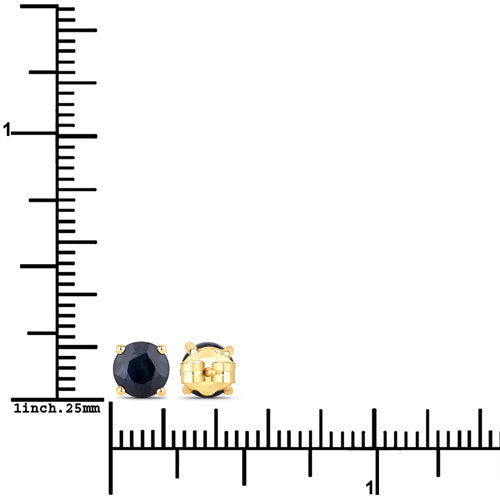 1.70 Carat Genuine Blue Sapphire 10K Yellow Gold Earrings - Earrings - Custom Crafting Alliance, LLC