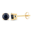 1.70 Carat Genuine Blue Sapphire 10K Yellow Gold Earrings - Earrings - Custom Crafting Alliance, LLC