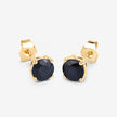 1.70 Carat Genuine Blue Sapphire 10K Yellow Gold Earrings - Earrings - Custom Crafting Alliance, LLC