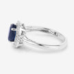 1.70 Carat Genuine Blue Sapphire and White Diamond 14K White Gold Ring - Rings - Custom Crafting Alliance, LLC