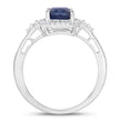 1.70 Carat Genuine Blue Sapphire and White Diamond 14K White Gold Ring - Rings - Custom Crafting Alliance, LLC