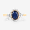 1.70 Carat Genuine Blue Sapphire and White Diamond 14K Yellow Gold Ring - Rings - Custom Crafting Alliance, LLC