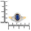 1.70 Carat Genuine Blue Sapphire and White Diamond 14K Yellow Gold Ring - Rings - Custom Crafting Alliance, LLC