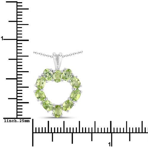 1.70 Carat Genuine Peridot .925 Sterling Silver Pendant - Pendants - Custom Crafting Alliance, LLC