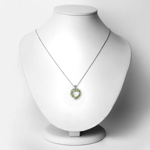 1.70 Carat Genuine Peridot .925 Sterling Silver Pendant - Pendants - Custom Crafting Alliance, LLC