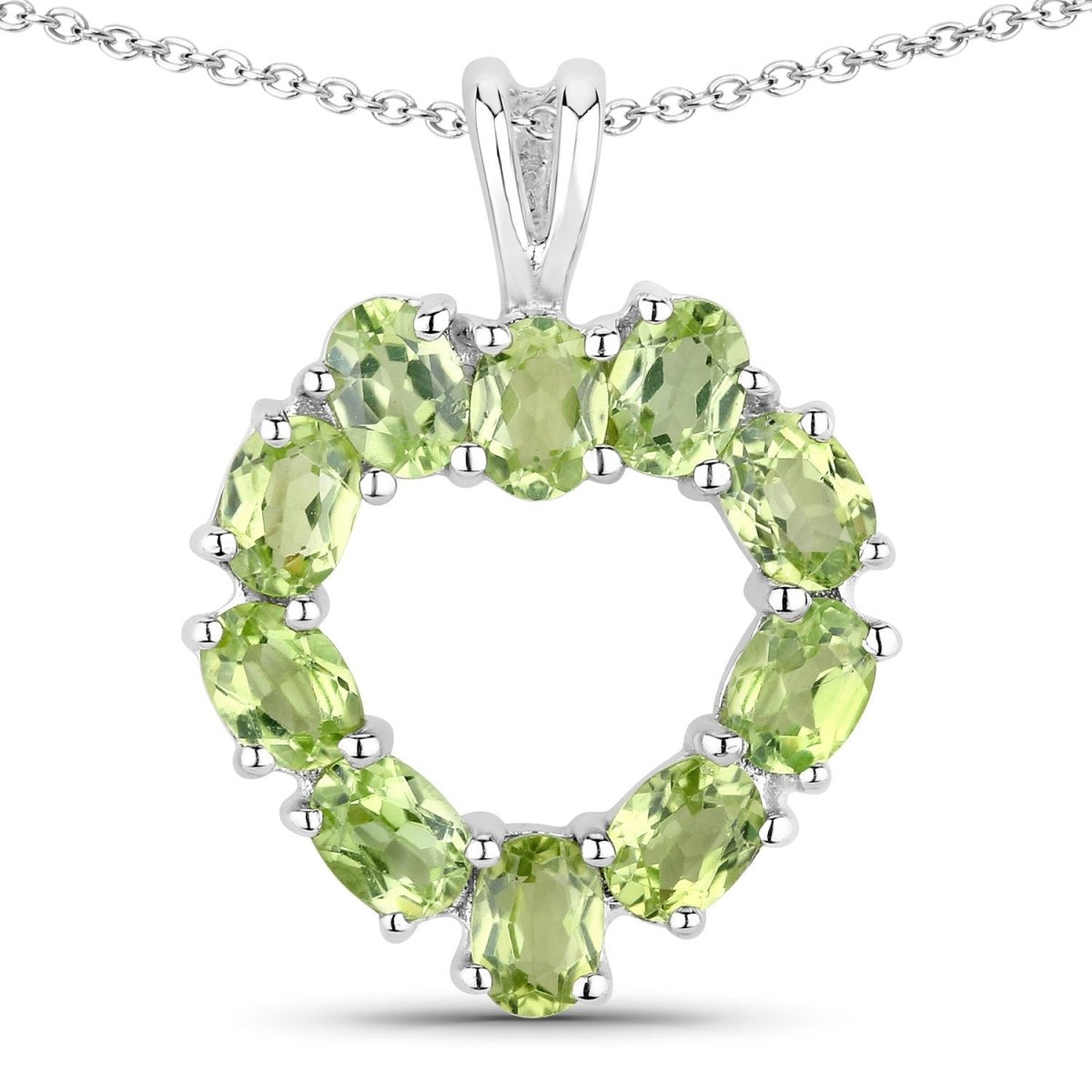 1.70 Carat Genuine Peridot .925 Sterling Silver Pendant - Pendants - Custom Crafting Alliance, LLC