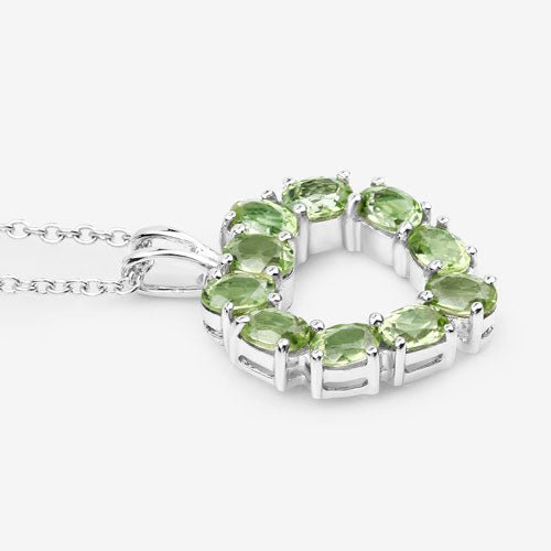 1.70 Carat Genuine Peridot .925 Sterling Silver Pendant - Pendants - Custom Crafting Alliance, LLC