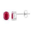 1.70 Carat Genuine Ruby 10K White Gold Earrings - Earrings - Custom Crafting Alliance, LLC