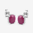 1.70 Carat Genuine Ruby 10K White Gold Earrings - Earrings - Custom Crafting Alliance, LLC