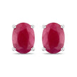1.70 Carat Genuine Ruby 10K White Gold Earrings - Earrings - Custom Crafting Alliance, LLC