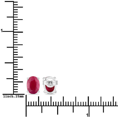 1.70 Carat Genuine Ruby 10K White Gold Earrings - Earrings - Custom Crafting Alliance, LLC