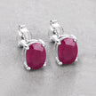 1.70 Carat Genuine Ruby 10K White Gold Earrings - Earrings - Custom Crafting Alliance, LLC