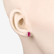1.70 Carat Genuine Ruby 10K White Gold Earrings - Earrings - Custom Crafting Alliance, LLC