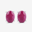 1.70 Carat Genuine Ruby 10K White Gold Earrings - Earrings - Custom Crafting Alliance, LLC