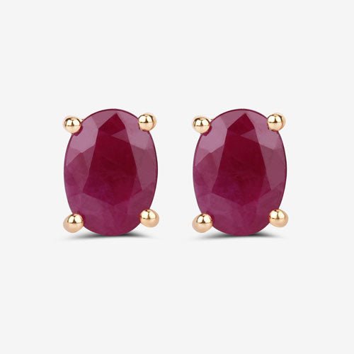 1.70 Carat Genuine Ruby 10K Yellow Gold Earrings - Earrings - Custom Crafting Alliance, LLC